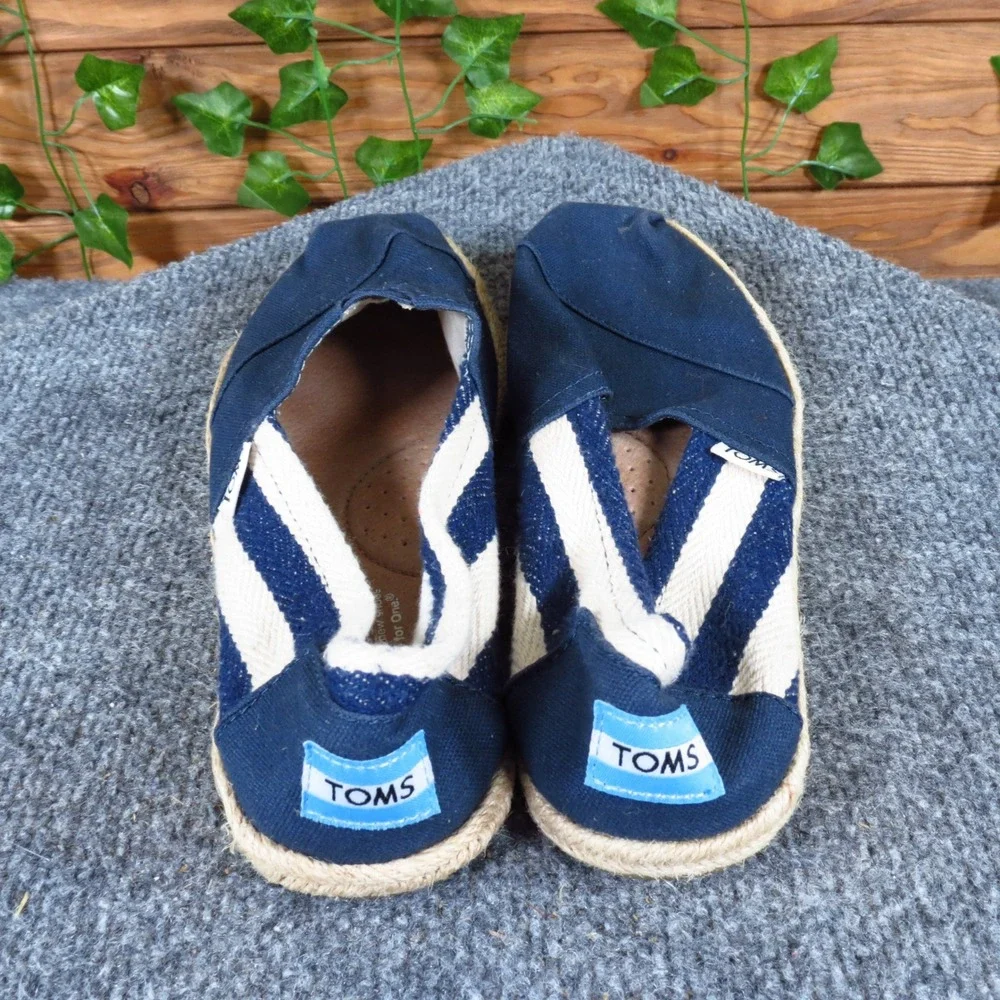 Toms University Classics‎ Women Espadrille Shoe Size 7 Casual Navy Blue Canvas